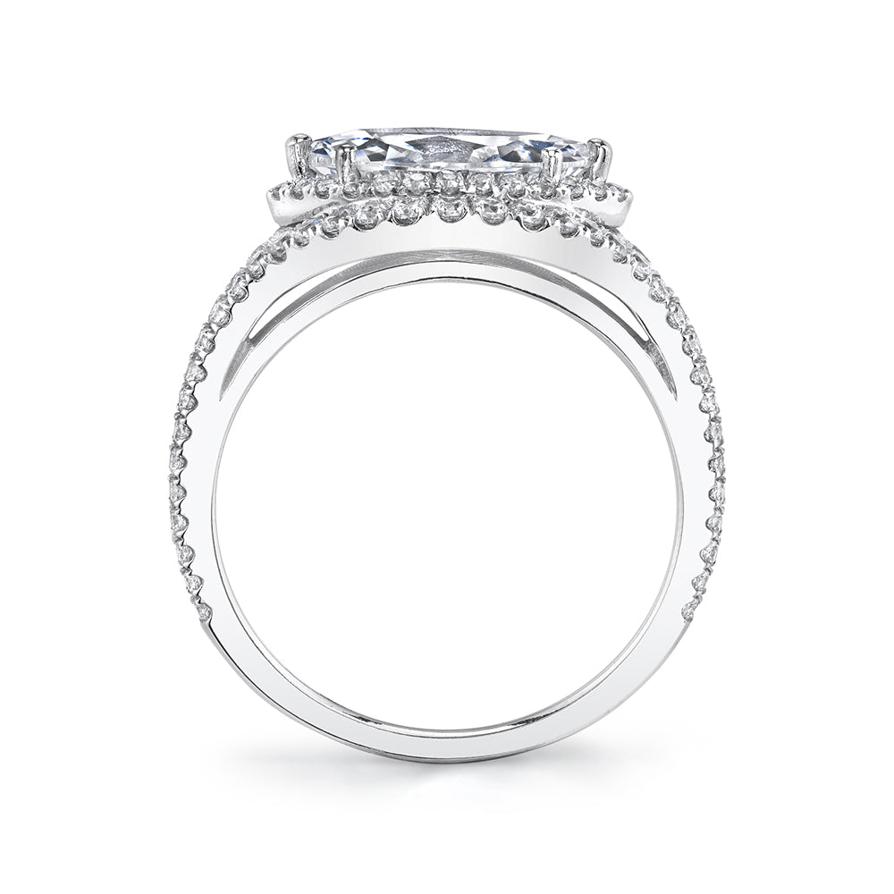 Double Halo Marquise Engagement Ring