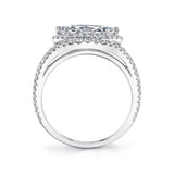 Double Halo Marquise Engagement Ring