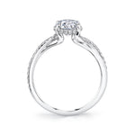 Two Tone Spiral Engagement Ring in Rose Gold
