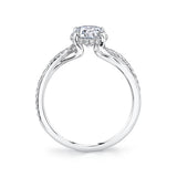 Two Tone Spiral Engagement Ring in Yellow Gold