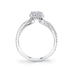Spiral Engagement Ring with Hidden Halo