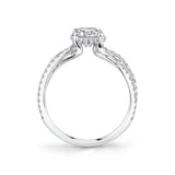 Spiral Engagement Ring with Hidden Halo