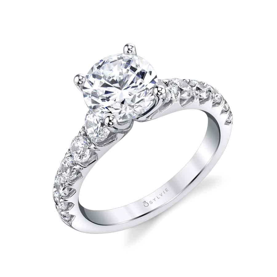 Wide Band Engagement Ring - Andrea
