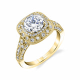 Vintage Halo Engagement Ring