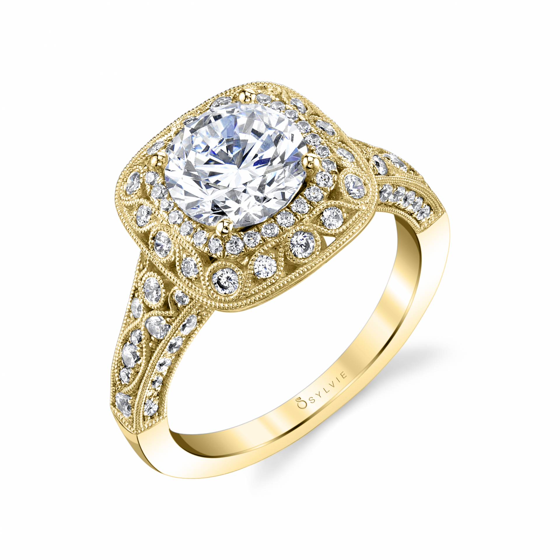 Vintage Halo Engagement Ring