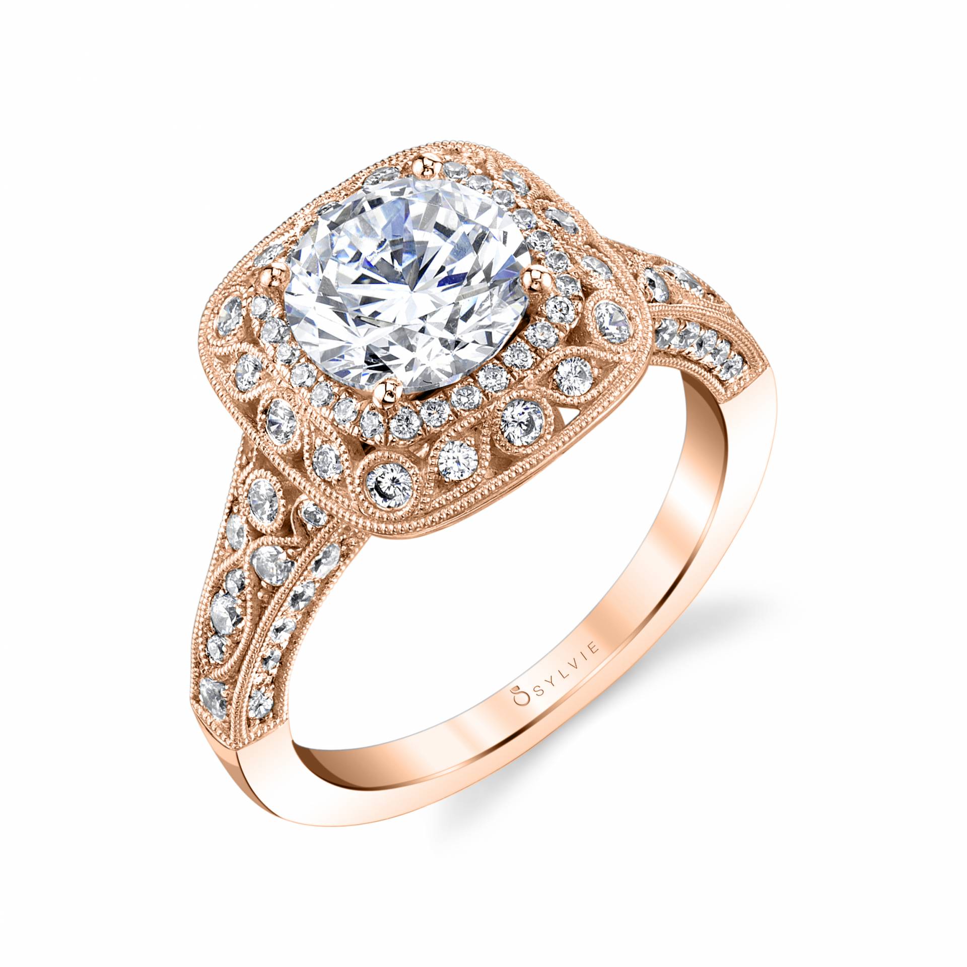 Vintage Halo Engagement Ring