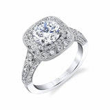 Vintage Halo Engagement Ring