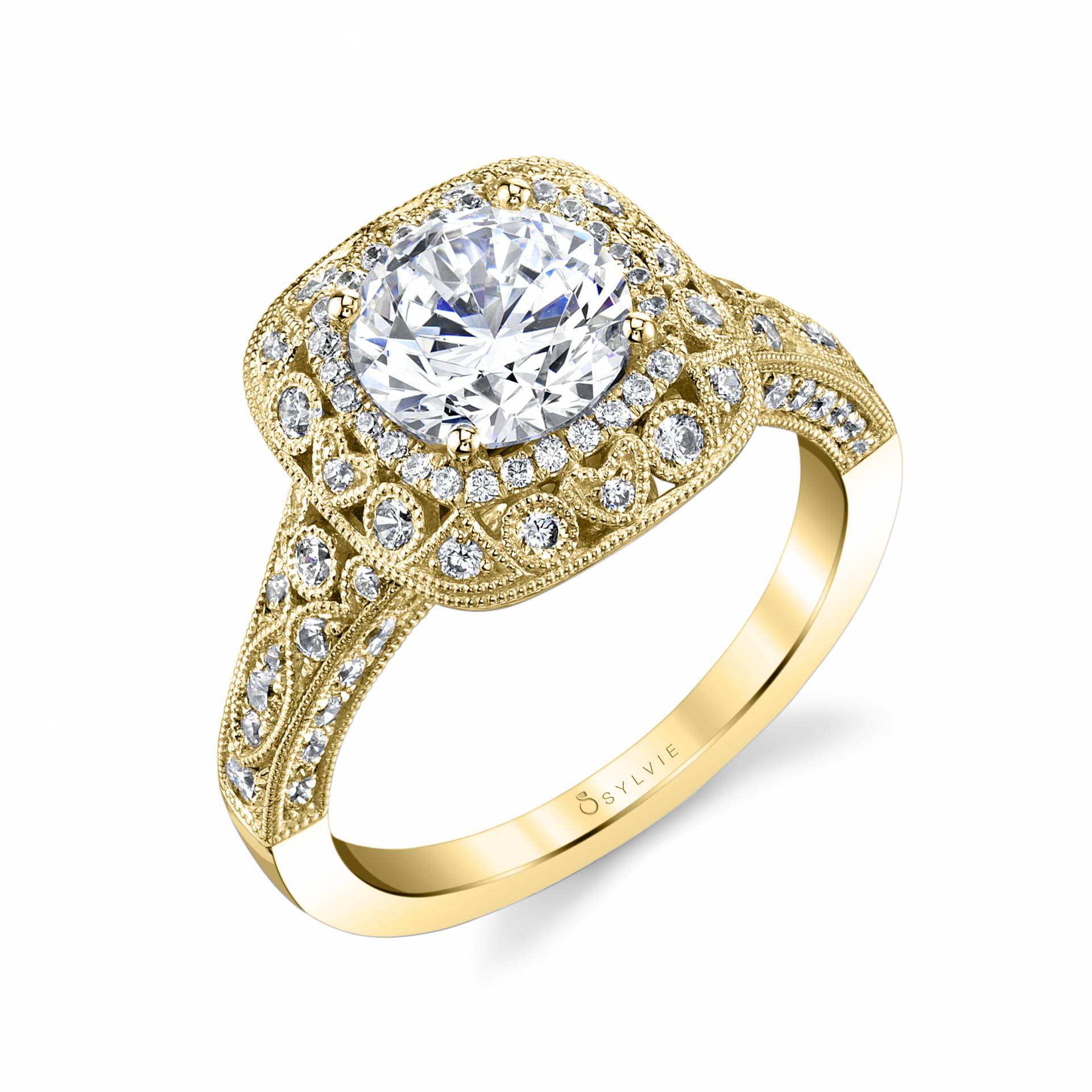 Vintage Halo Engagement Ring