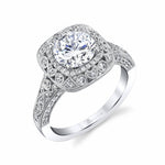 Vintage Halo Engagement Ring