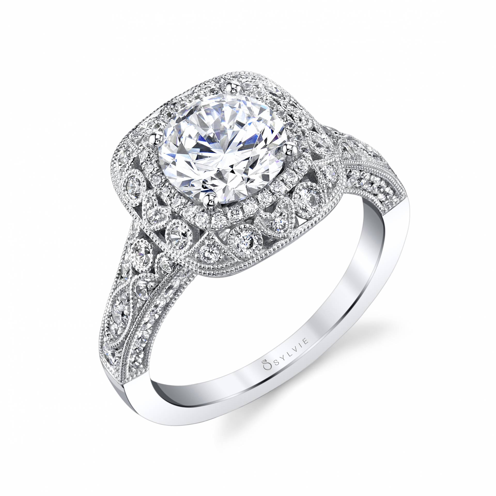 Vintage Halo Engagement Ring