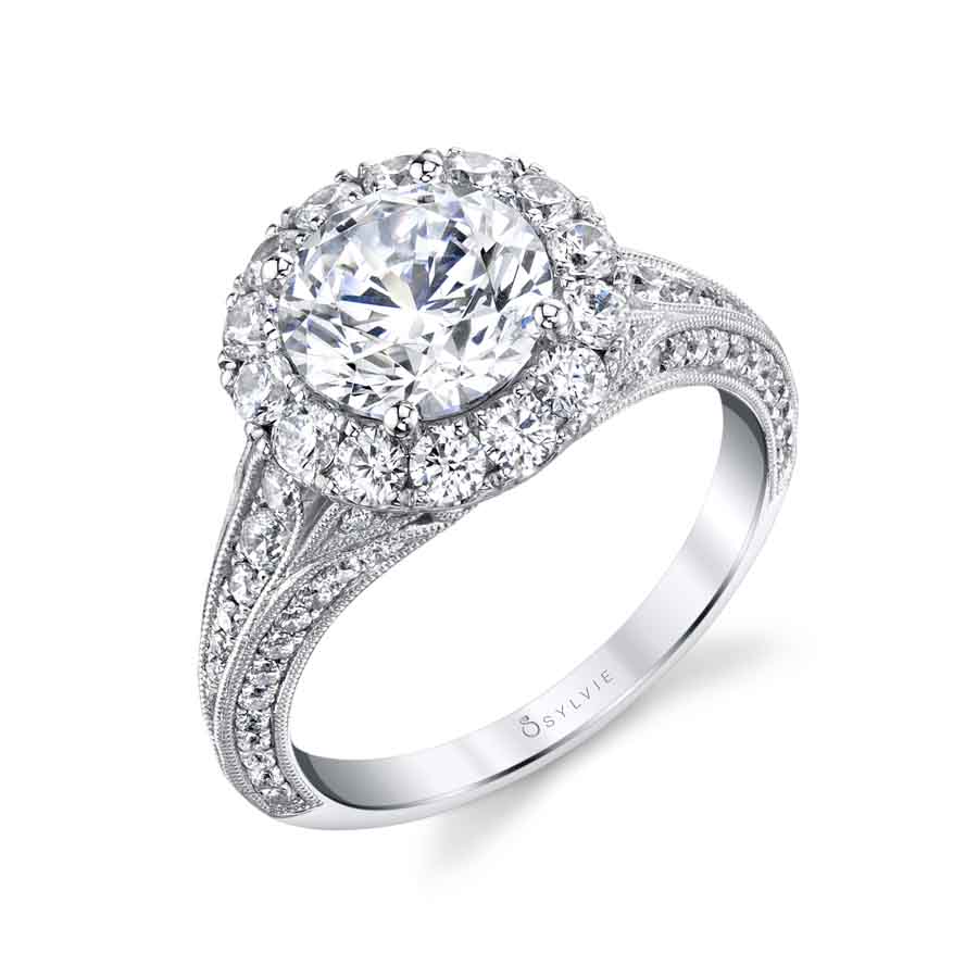 Vintage Halo Engagement Ring
