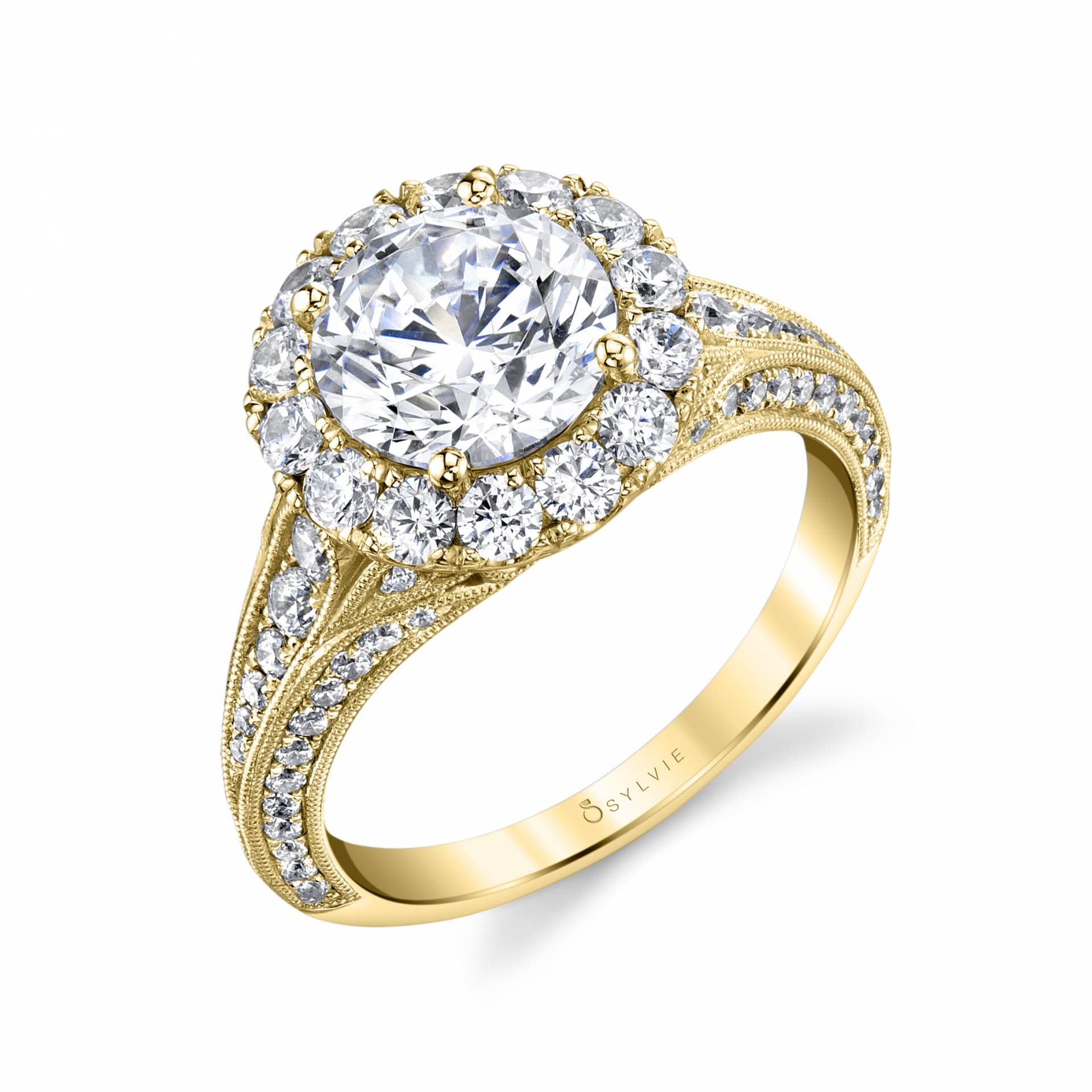 Vintage Halo Engagement Ring