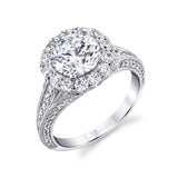 Vintage Halo Engagement Ring