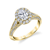 Vintage Inspired Oval Engagement Ring - Naomi