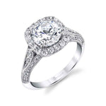 Naomi - Unique Halo Engagement Ring