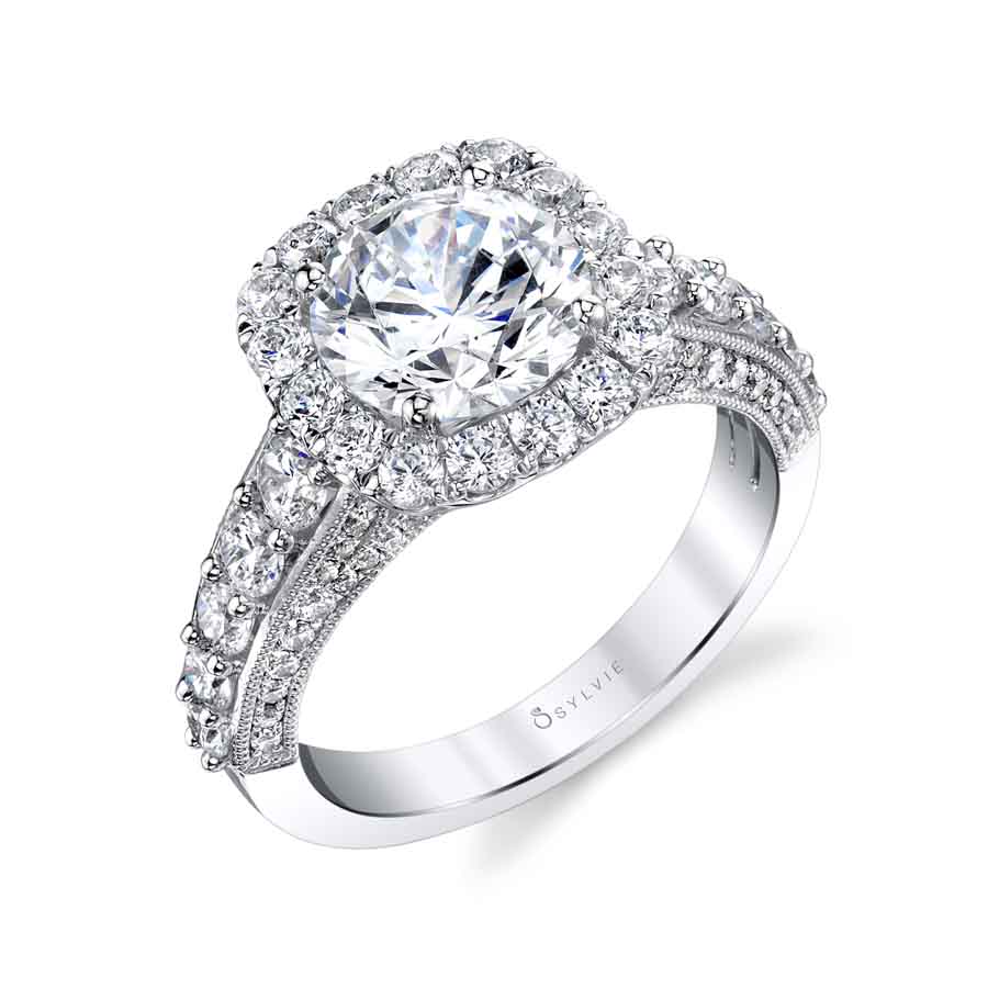Vintage Halo Engagement Ring