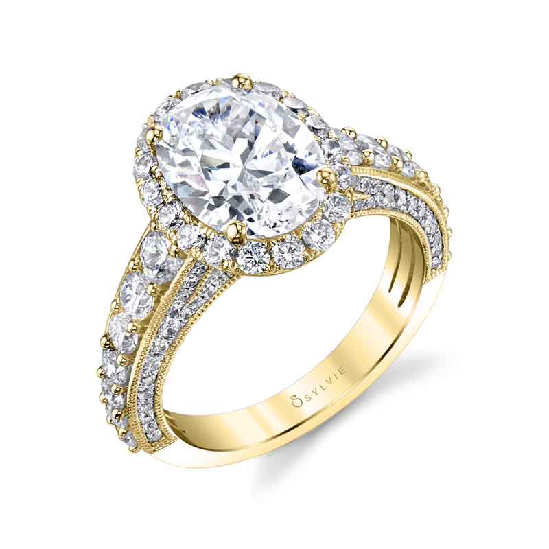 Josephine - Oval Shaped Halo Engagement Ring
