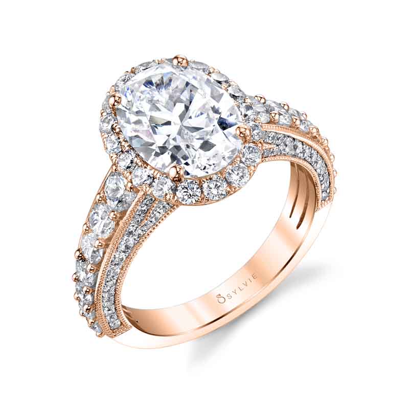 Josephine - Oval Shaped Halo Engagement Ring