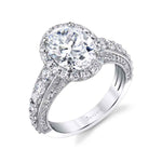 Josephine - Oval Shaped Halo Engagement Ring