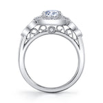 Vintage Halo Engagement Ring with Oval Center