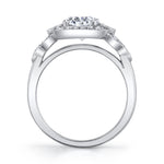 Halo Engagement Ring with Oval Center