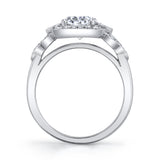 Halo Engagement Ring with Oval Center