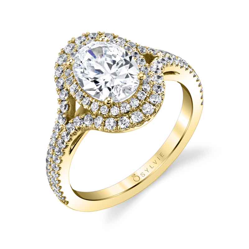 Poppy - Oval-Shaped Double Halo Engagement Ring