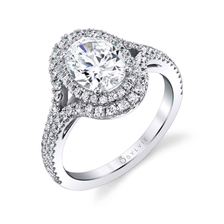 Poppy - Oval-Shaped Double Halo Engagement Ring