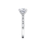 Round Cut Alternating Diamond and Baguette Engagement Ring - Bonnie