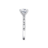 Round Cut Alternating Diamond and Baguette Engagement Ring - Bonnie