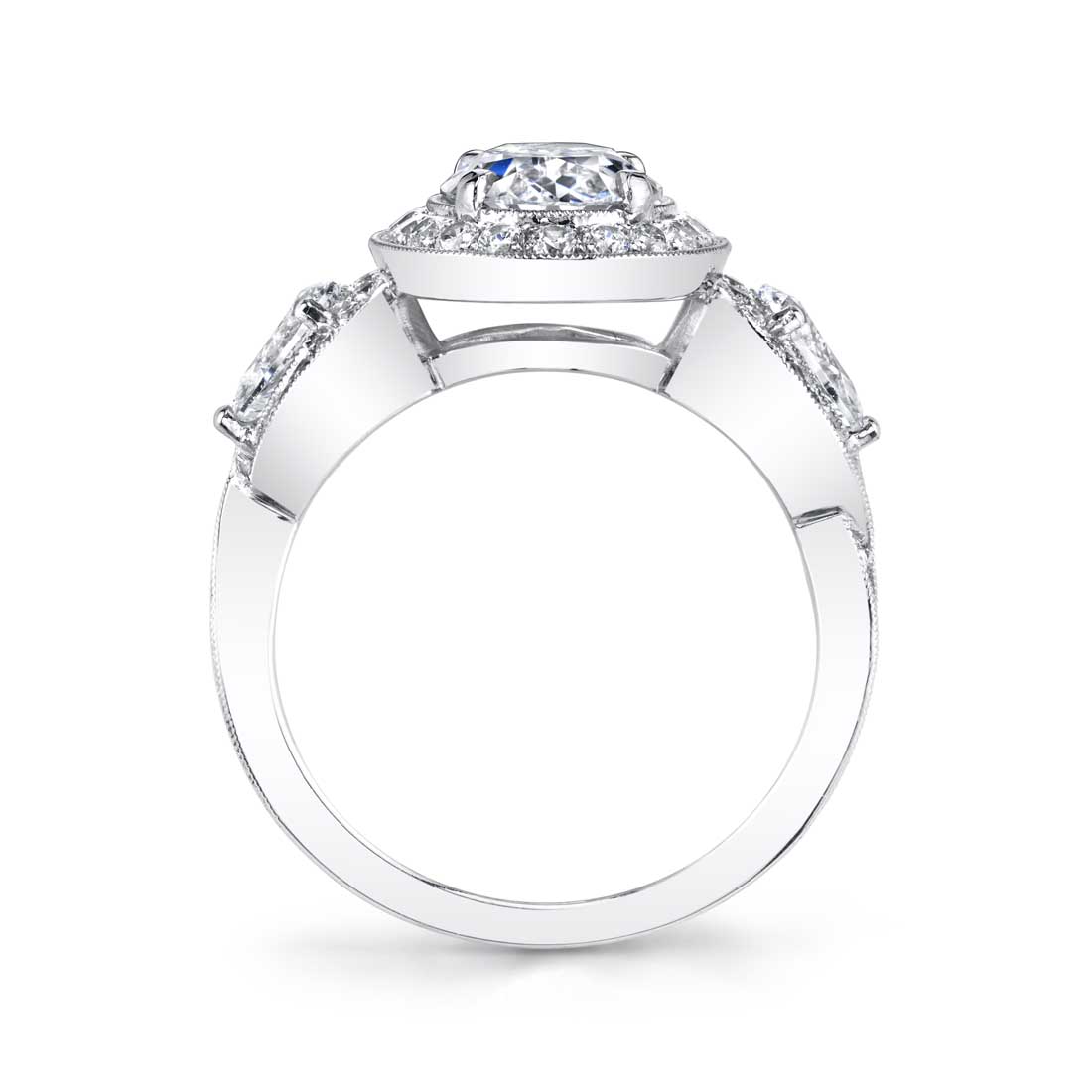 Zara - Three Stone Oval Engagement Ring