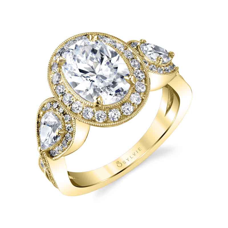 Zara - Three Stone Oval Engagement Ring