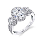 3 Stone Oval Engagement Ring - Dorothee