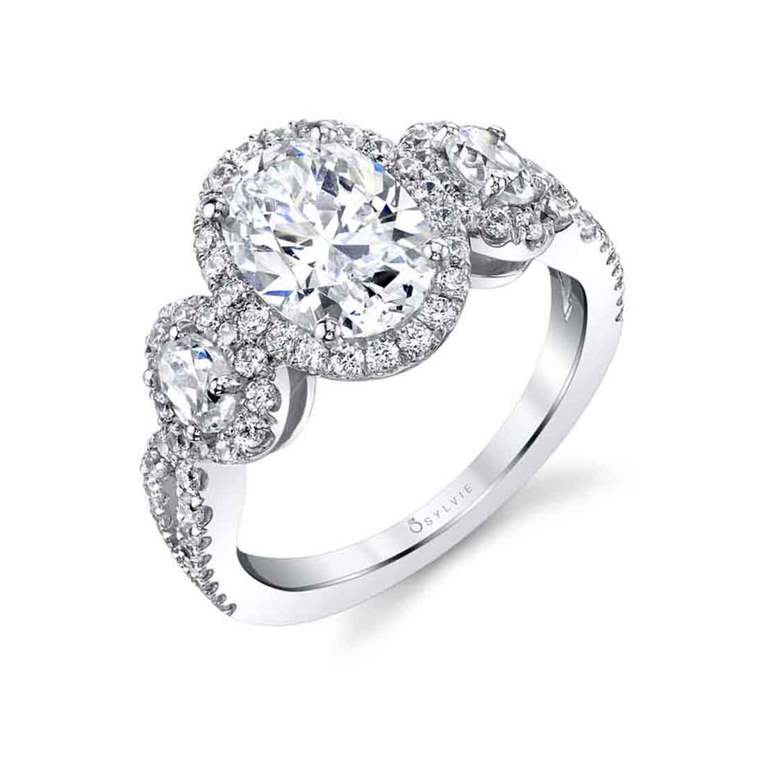 3 Stone Oval Engagement Ring - Dorothee