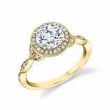 Vintage Inspired Halo Engagement Ring - Georgienne