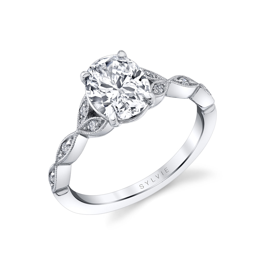 Unique Vintage Inspired Oval Engagement Ring - Frederique