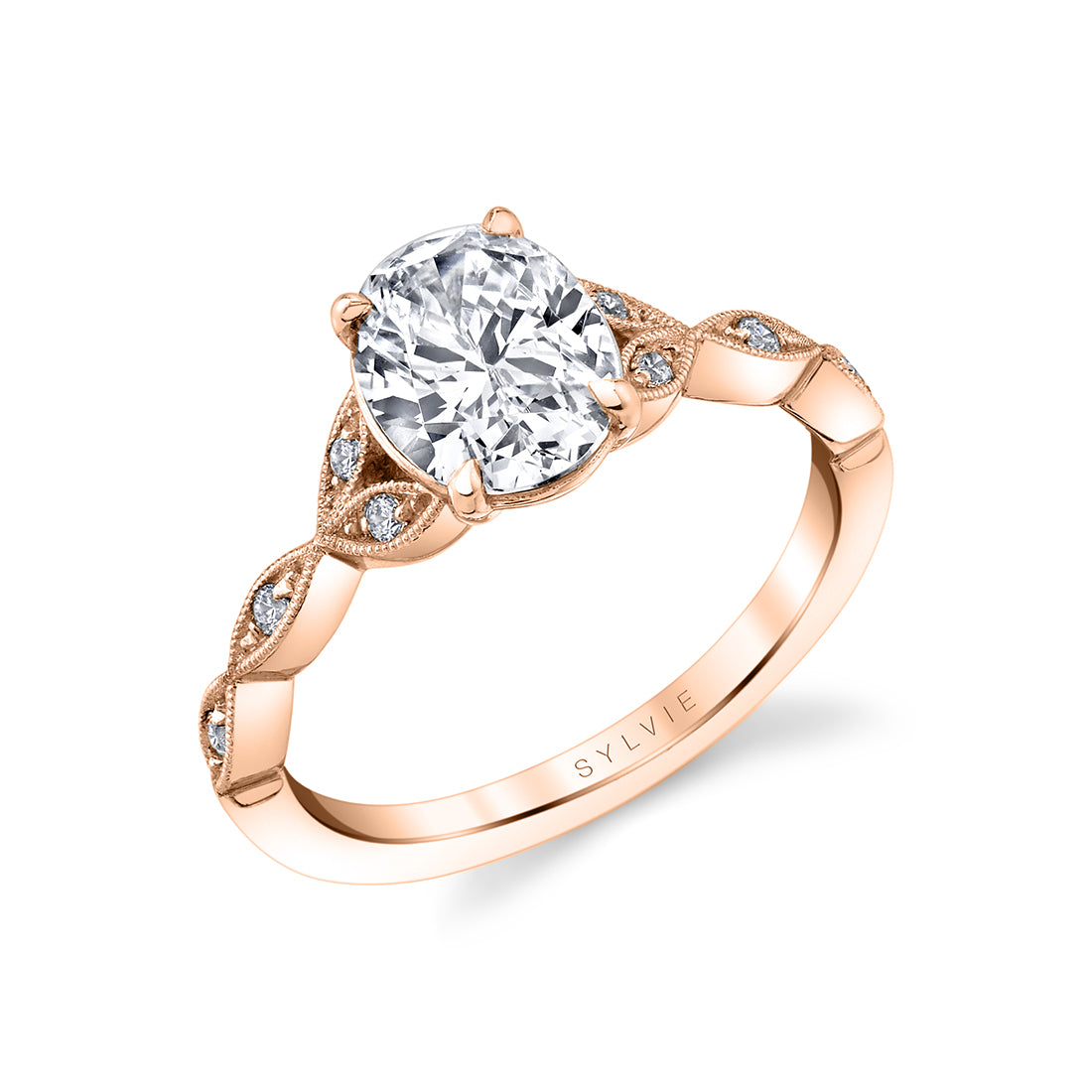 Unique Vintage Inspired Oval Engagement Ring - Frederique