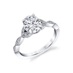 Unique Vintage Inspired Oval Engagement Ring - Frederique