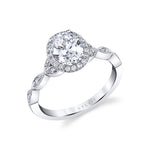 Unique Vintage Engagement Ring with Halo - Frederique