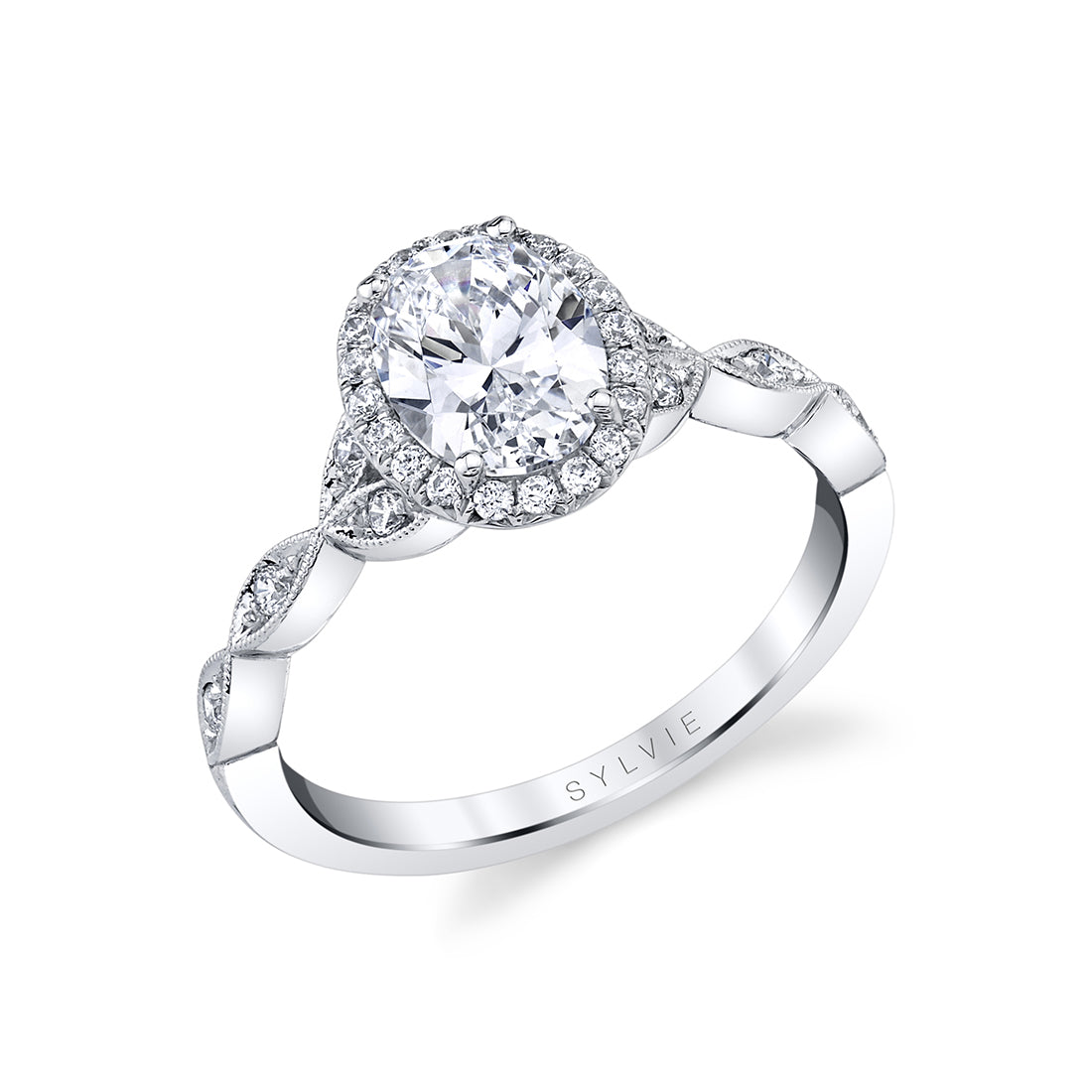 Unique Vintage Engagement Ring with Halo - Frederique