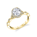 Unique Vintage Engagement Ring with Halo - Frederique