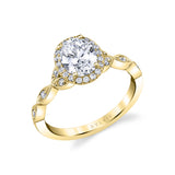Unique Vintage Engagement Ring with Halo - Frederique