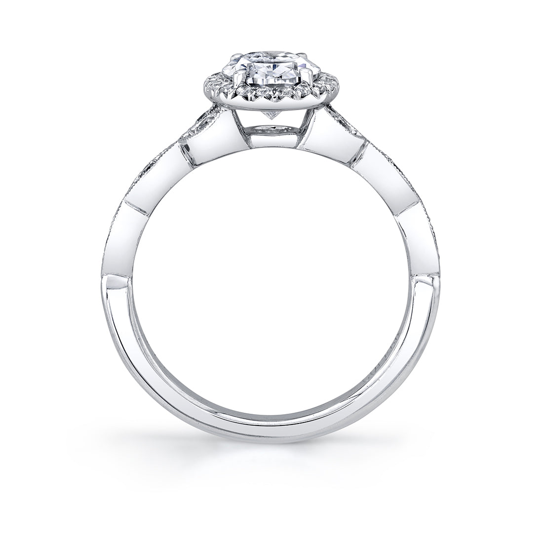 Unique Vintage Engagement Ring with Halo - Frederique