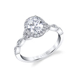 Unique Vintage Engagement Ring with Halo - Frederique