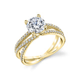Modern Spiral Engagement Ring with Triple Split Shank - Antonella
