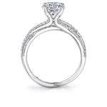 Modern Spiral Engagement Ring with Triple Split Shank - Antonella