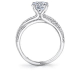Modern Spiral Engagement Ring with Triple Split Shank - Antonella