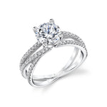 Modern Spiral Engagement Ring with Triple Split Shank - Antonella