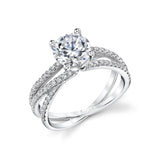 Modern Spiral Engagement Ring with Triple Split Shank - Antonella