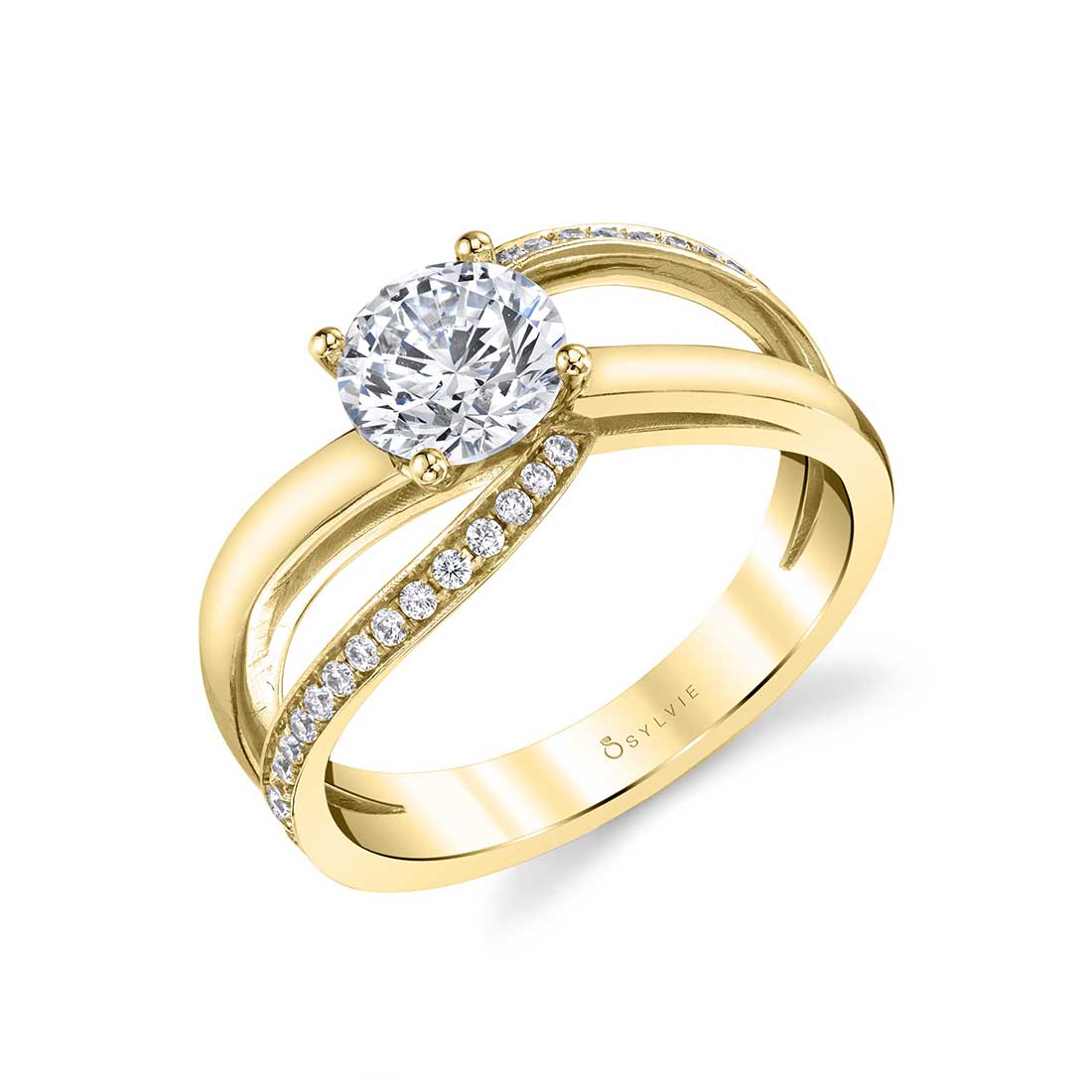 Modern Spiral Engagement Ring - Adeline